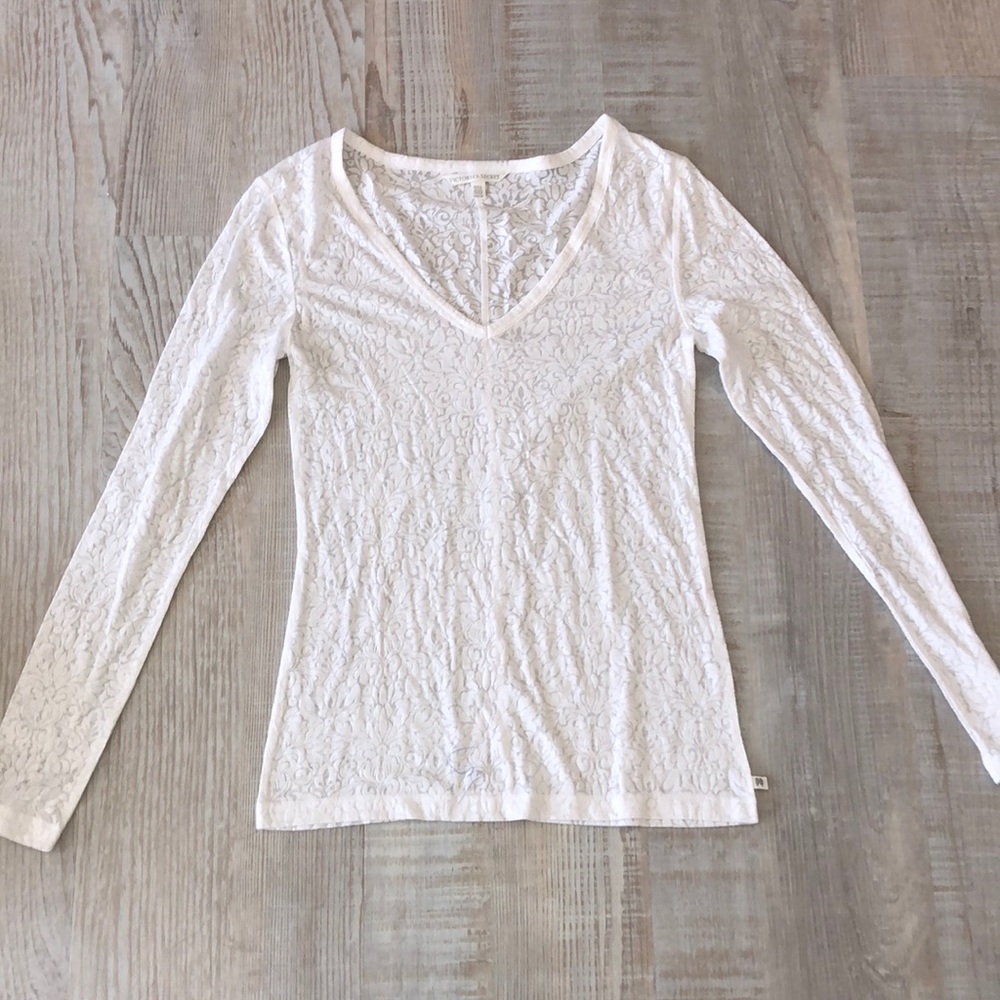 Victoria’s Secret sheer pattern v-neck